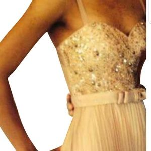Champagne Formal dress - Long, flowing, size 0
